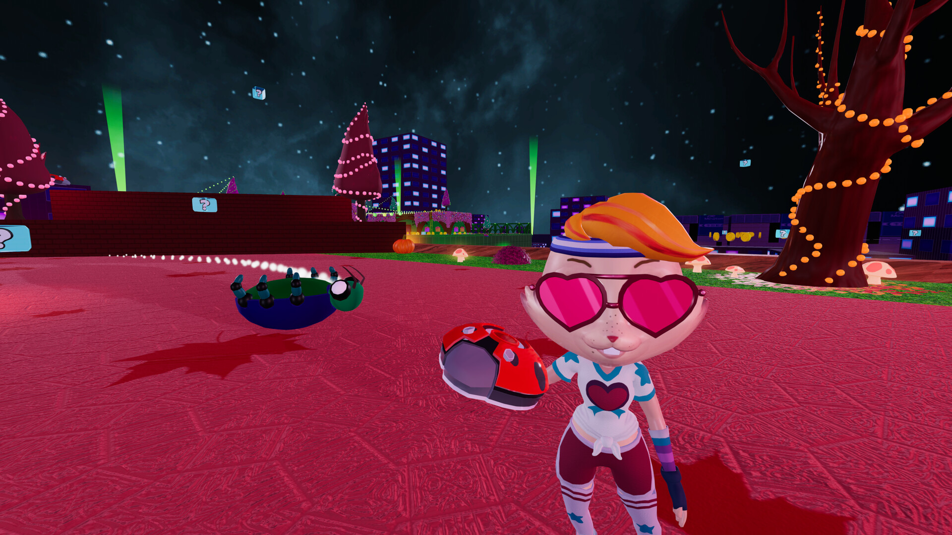 A Chasers: Dash & Bash character in a colorful nighttime arena